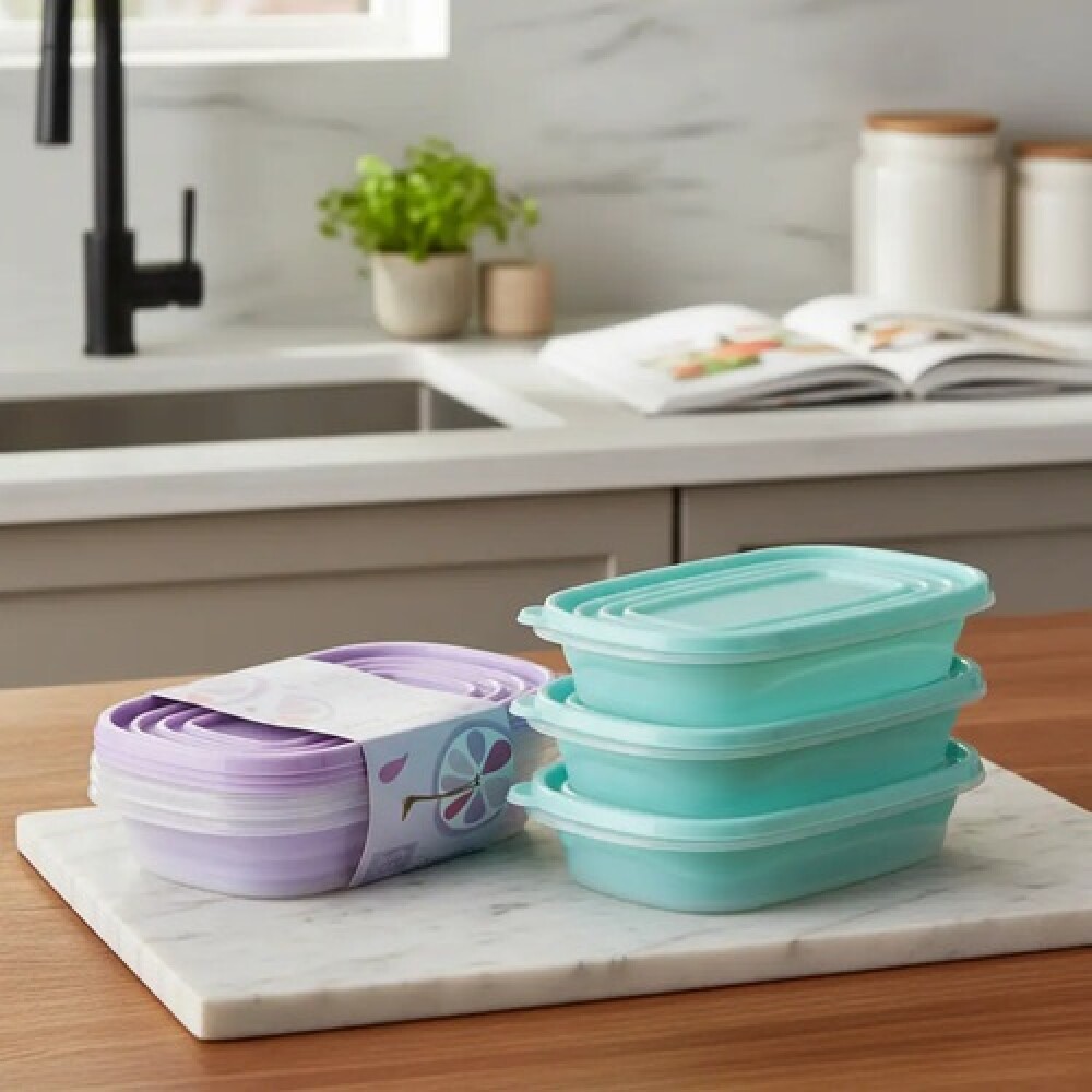 Set viandas plasticas rectangulares 950 ml x3 Set viandas plasticas rectangulares 950 ml x3