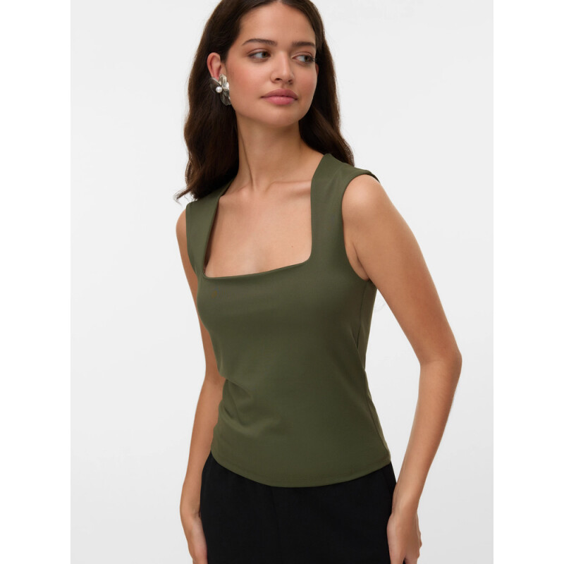 VMMILLION SL SQUARE NECK TOP JRS NOOS Grape Leaf