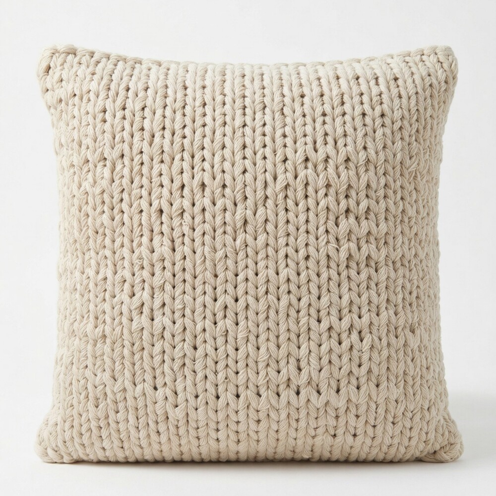 Almohadón Deco Tejido Doble Punto - Pilar Crudo