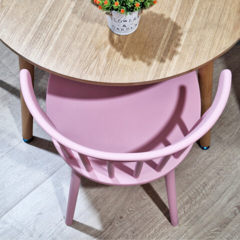 Silla Estilo Curve Luna con Posabrazos - Rosa Silla Estilo Curve Luna con Posabrazos - Rosa