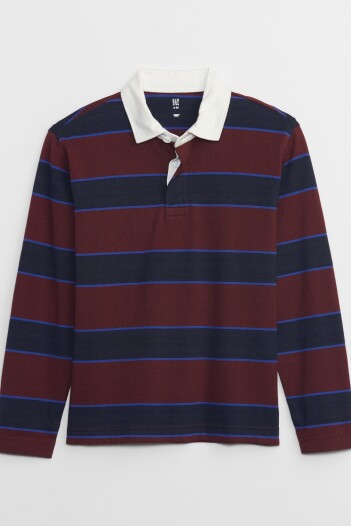 Remera Polo A Rayas Niño Navy Stripe