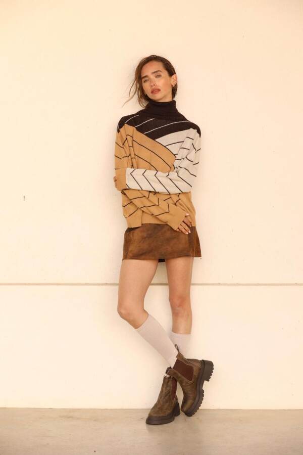 Polera Diagonal Chocolate