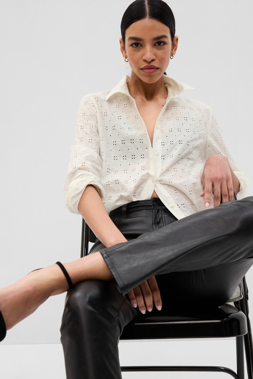 Camisa Broderie Mujer New Off White