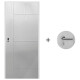 Puerta Desarmada Interior en MDF con Marco y Cerradura Lumax Blanca tramada Diseño Ankara Herraje Plateado