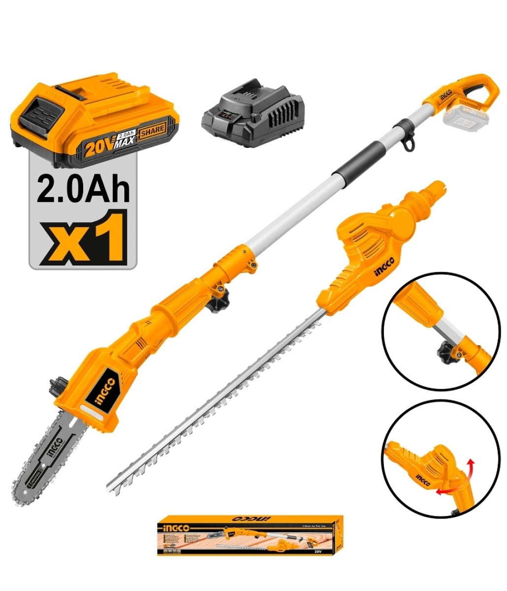 CORTACERCOS 20V + MOTOSIERRA DE ALTURA 20V CPTS201681 