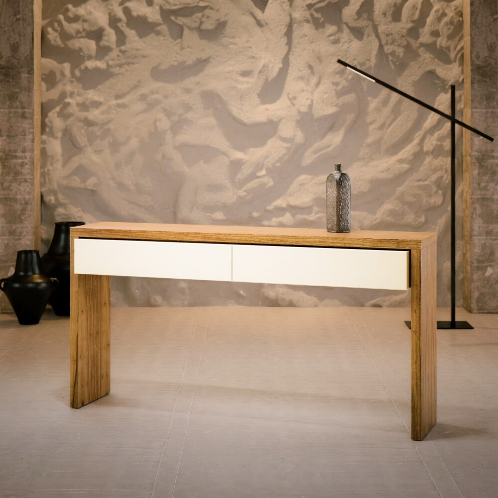 Aparador 2 Cajones NORD - Linea Manhattan Off White / Cinamomo