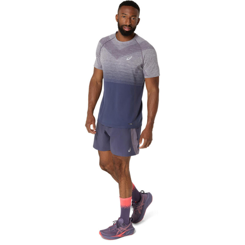 Polo Running Seamless Hombre Lavender Grey/indigo Fog