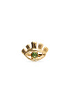 ANILLO EN ALEACIÓN DE METALES BAÑADO EN ORO 18K EN FORMA DE OJO CON CRISTAL FACETADO VERDE Anillo