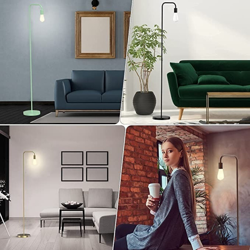 Lámpara De Pie Moderna Nordica Metal Retro 1.5 Metros Blanco