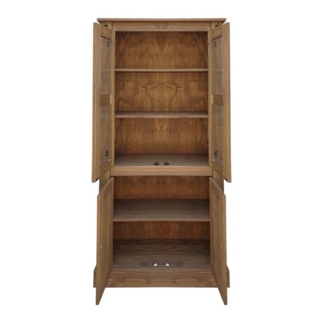 Promo Rack de Tv + Biblioteca con Cristalero Línea Naturale Roble