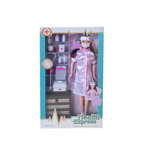 Muñeca Enfermera c/tapa boca y accesorios 32.5*5*19cm Muñeca Enfermera C/tapa Boca Y Accesorios 32.5*5*19cm