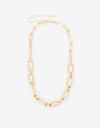 Collares Cortos Metal Collar Corto De Cadena Eslabones - Dorado
