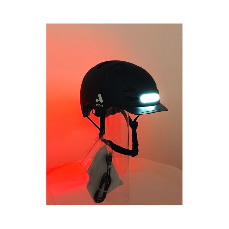 Casco Atom Para Monopatin con Luz Negro Talle L Casco Atom Para Monopatin con Luz Negro Talle L