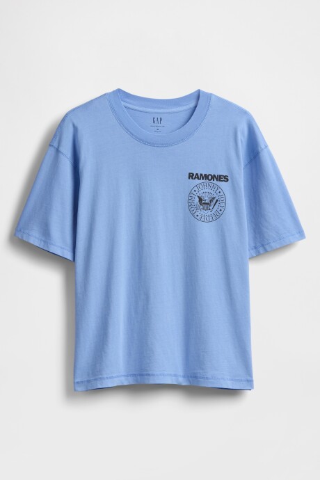 Remera Bandas Manga Corta Hombre Shirting Blue