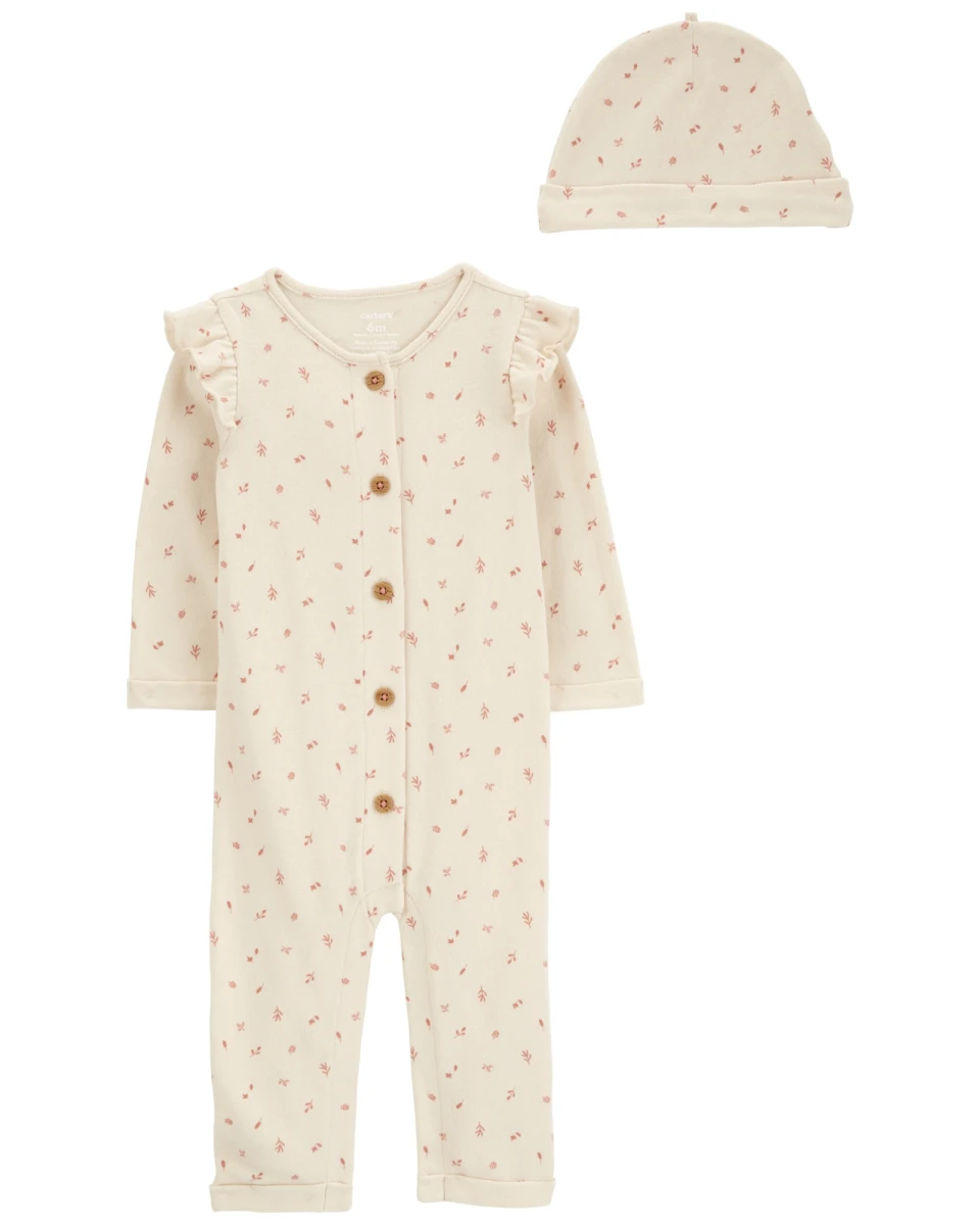 Monito y gorro de algodón, estampado 