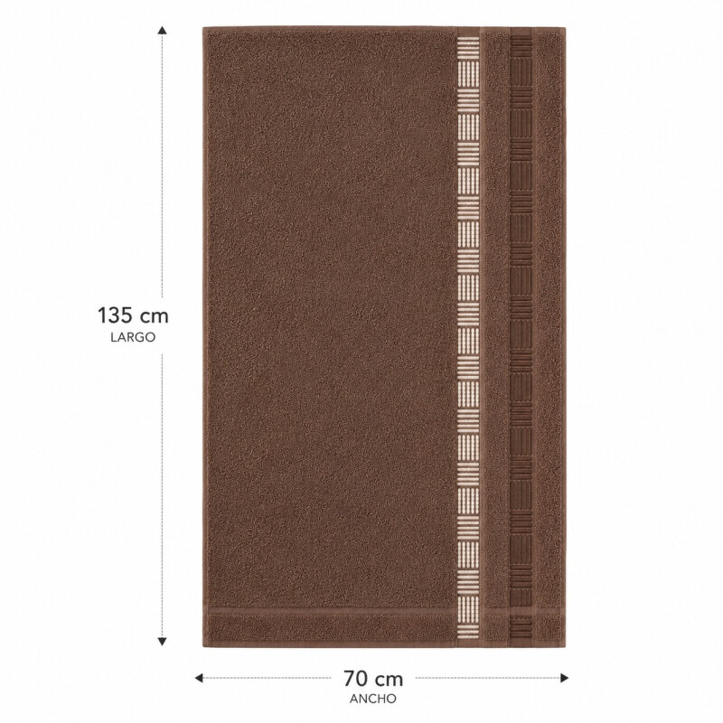 Toalla de Baño en Aldogón 70x135cm Moreto Marron