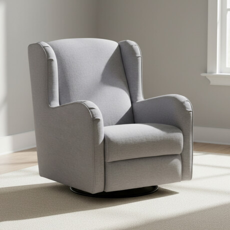 BUTACA MECEDORA 1 CUERPO TELA GRIS VERSALLES