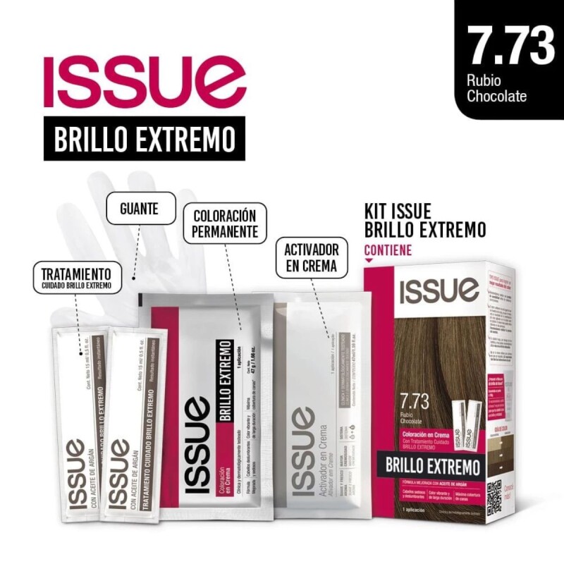 Tinta Issue Brillo Extremo Kit Rubio Chocolate 7.73 Tinta Issue Brillo Extremo Kit Rubio Chocolate 7.73