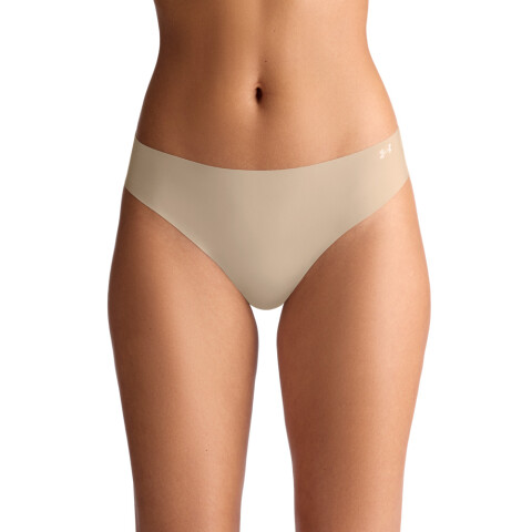 UA PURE STRETCH NO SHOW BIKINI-SOLID (3 PACK)-PNK WHT-111