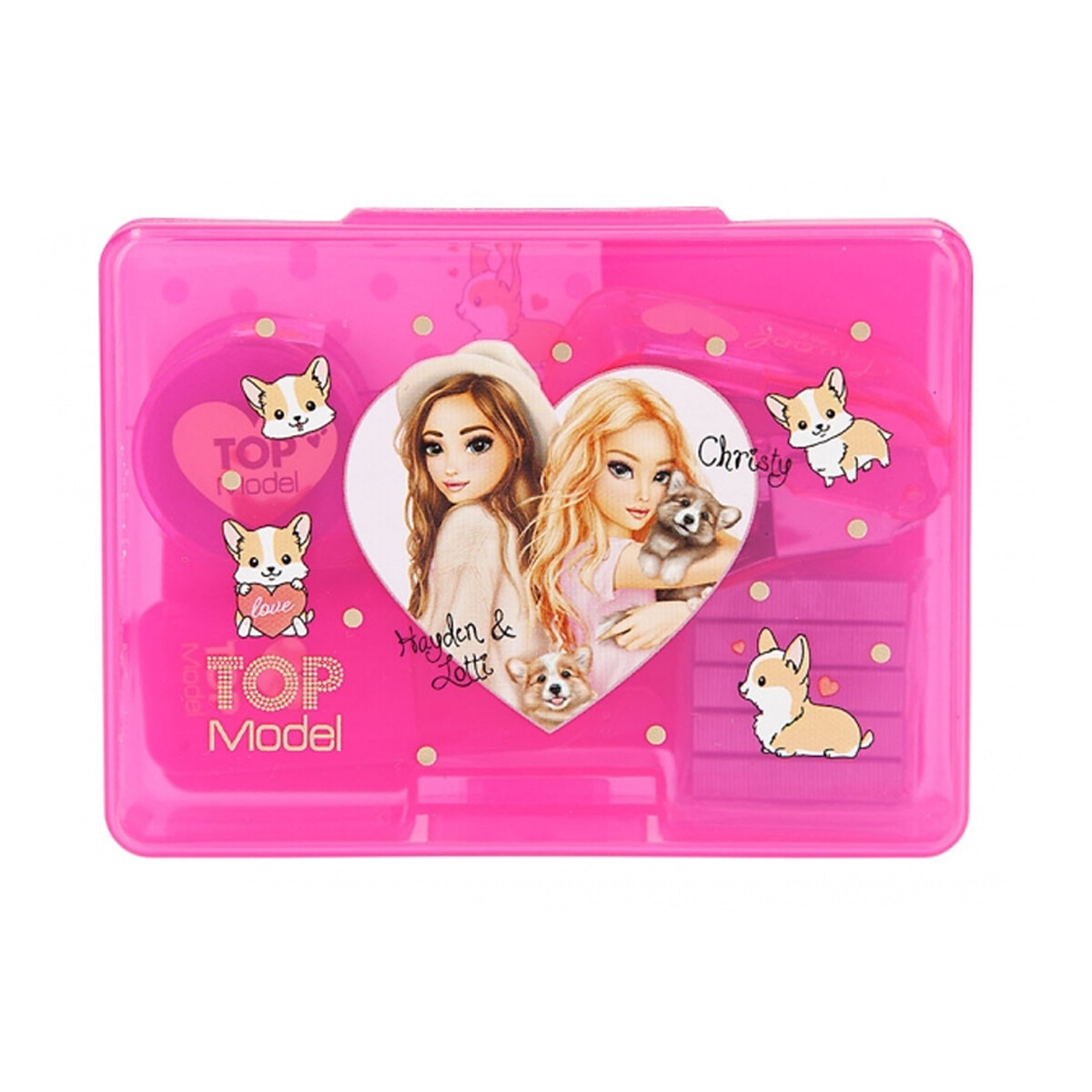Mini set de escritorio Corgy Top Model - Fucsia 