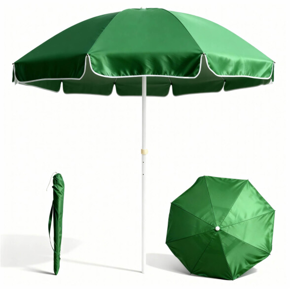 Sombrilla De Playa Reforzada 2.30m Grande Jardin Patio Con Filtro Uv Imback Color Verde Sombrilla De Playa Reforzada 2.30m Grande Jardin Patio Con Filtro Uv Imback Color Verde