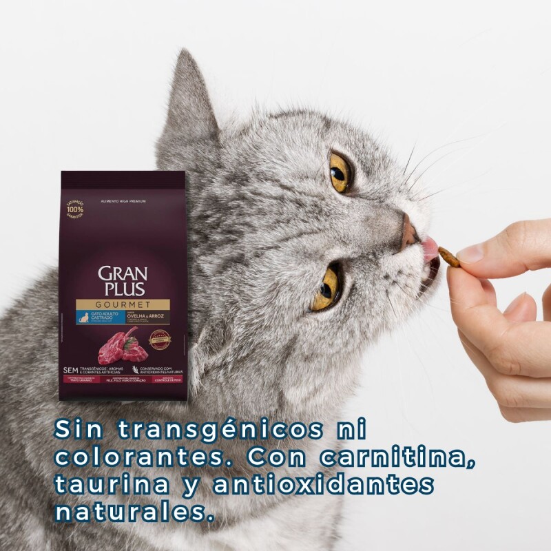 GRAN PLUS GOURMET GATO ADULTO CASTRADO CORDERO 3 KILOS