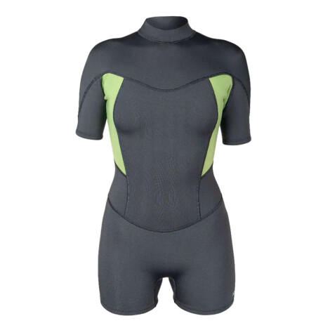 Traje Xcel Axis S/S Spring 2 mm Boy Short Leg Back Zip Negro con Verde