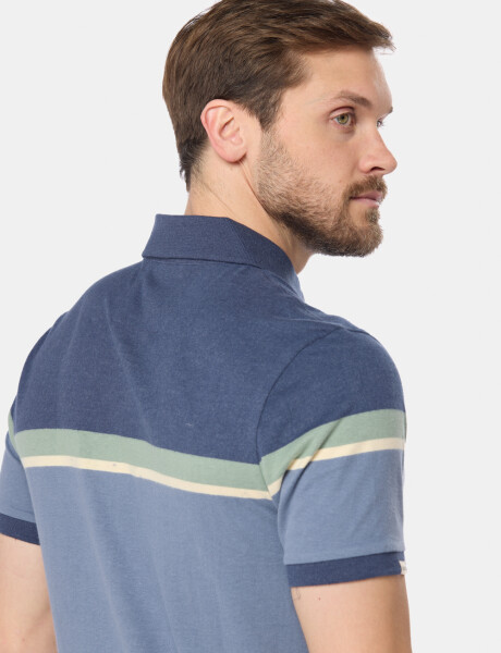 REMERA POLO RAYADA Azul