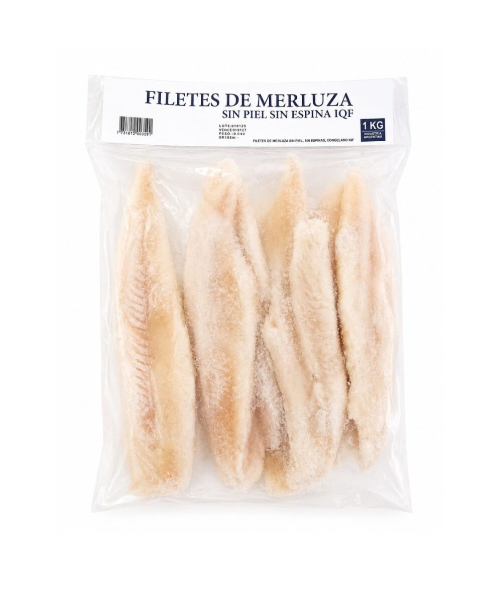FILETES DE MERLUZA SIN PIEL Y SIN ESPINA 1KG 