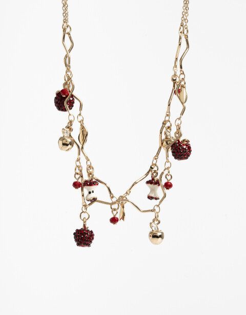 Collares Cortos Color Collar Corto Multidijes Frutas - Rojo Medio