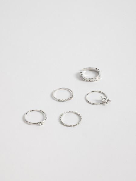 Set anillos Plateados