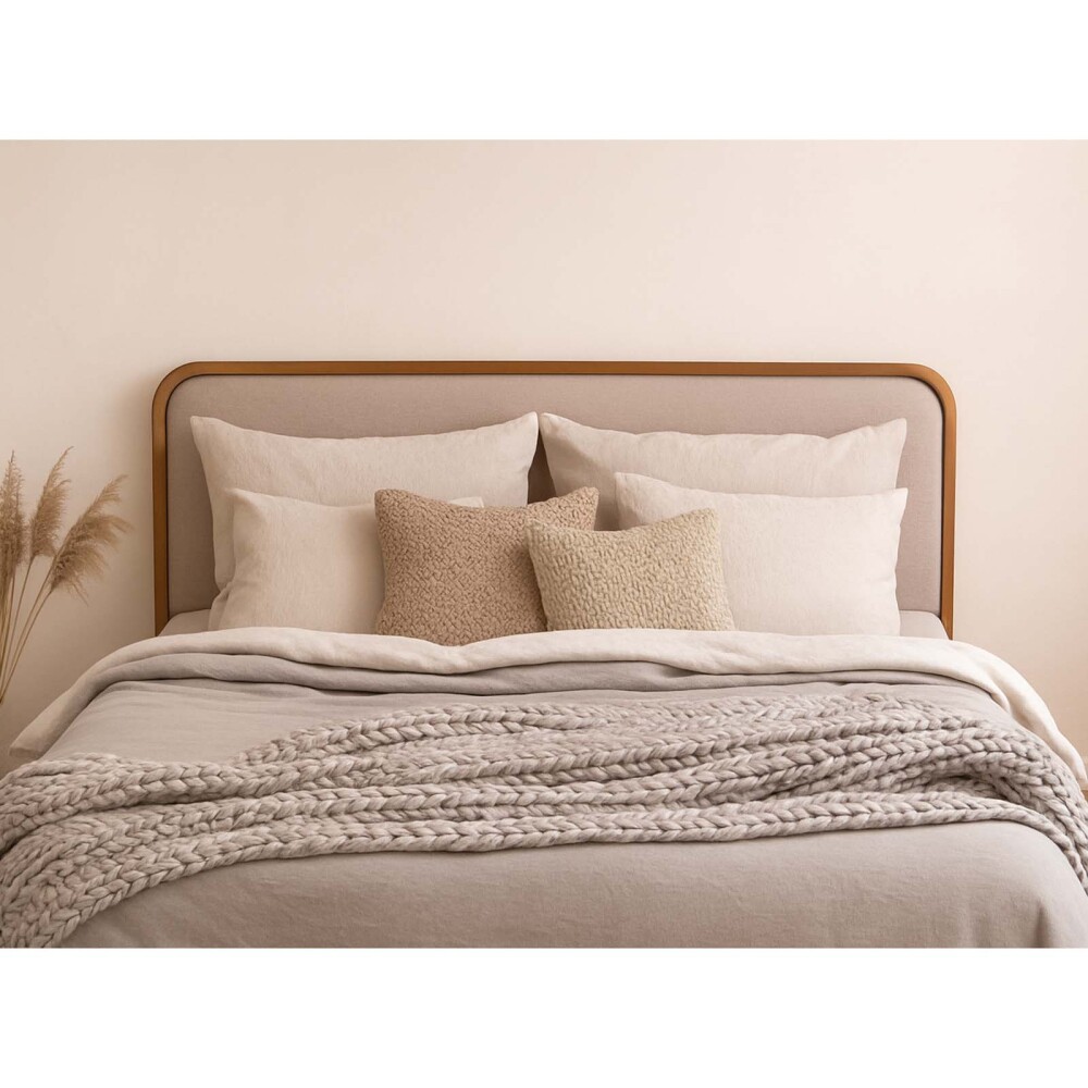 RESPALDO SUPER KING MADERA-Y-TELA MARRON BASILEA