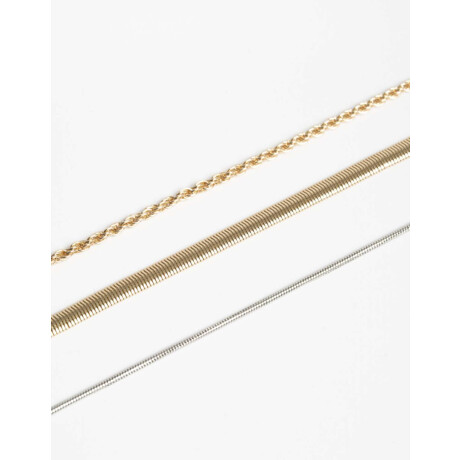 Set De Collares Biplating Dorado