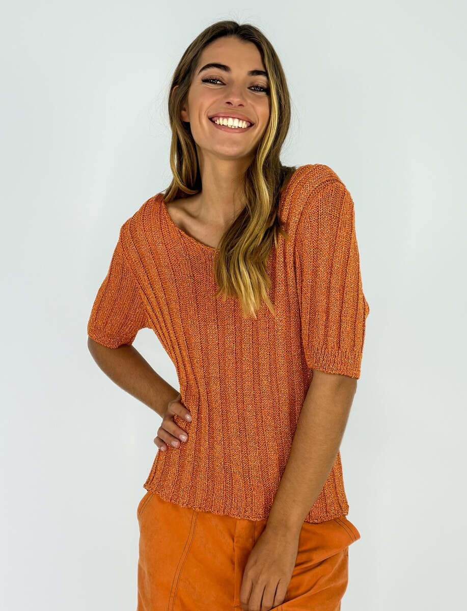 TOP PARADISO CON LUREX - NARANJA 