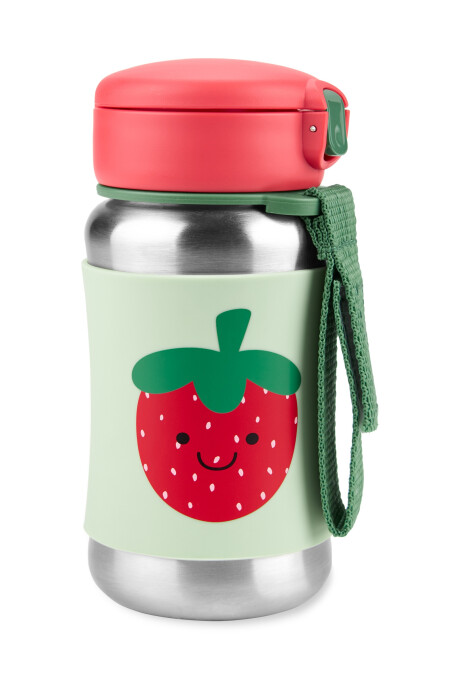 Botella acero inoxidable con sorbito, diseño frutilla Botella acero inoxidable con sorbito, diseño frutilla