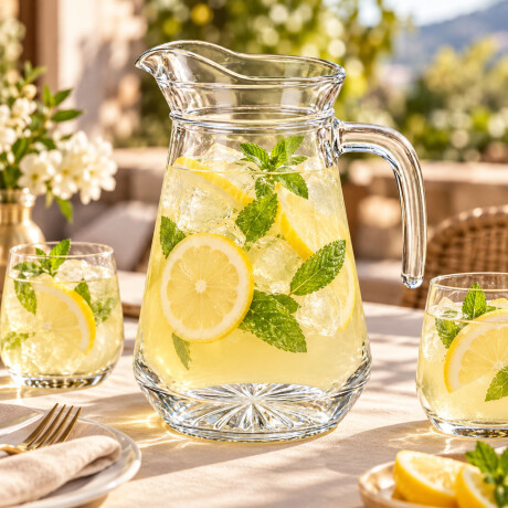 Jarra de Vidrio Templado 1.3L Para Bebidas Frías Transparente