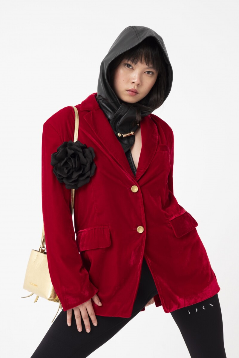 Blazer de fit moderno Rojo