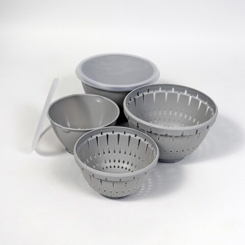 SET BOWL PLAST GRIS 21X16CM 4PZAS Unica