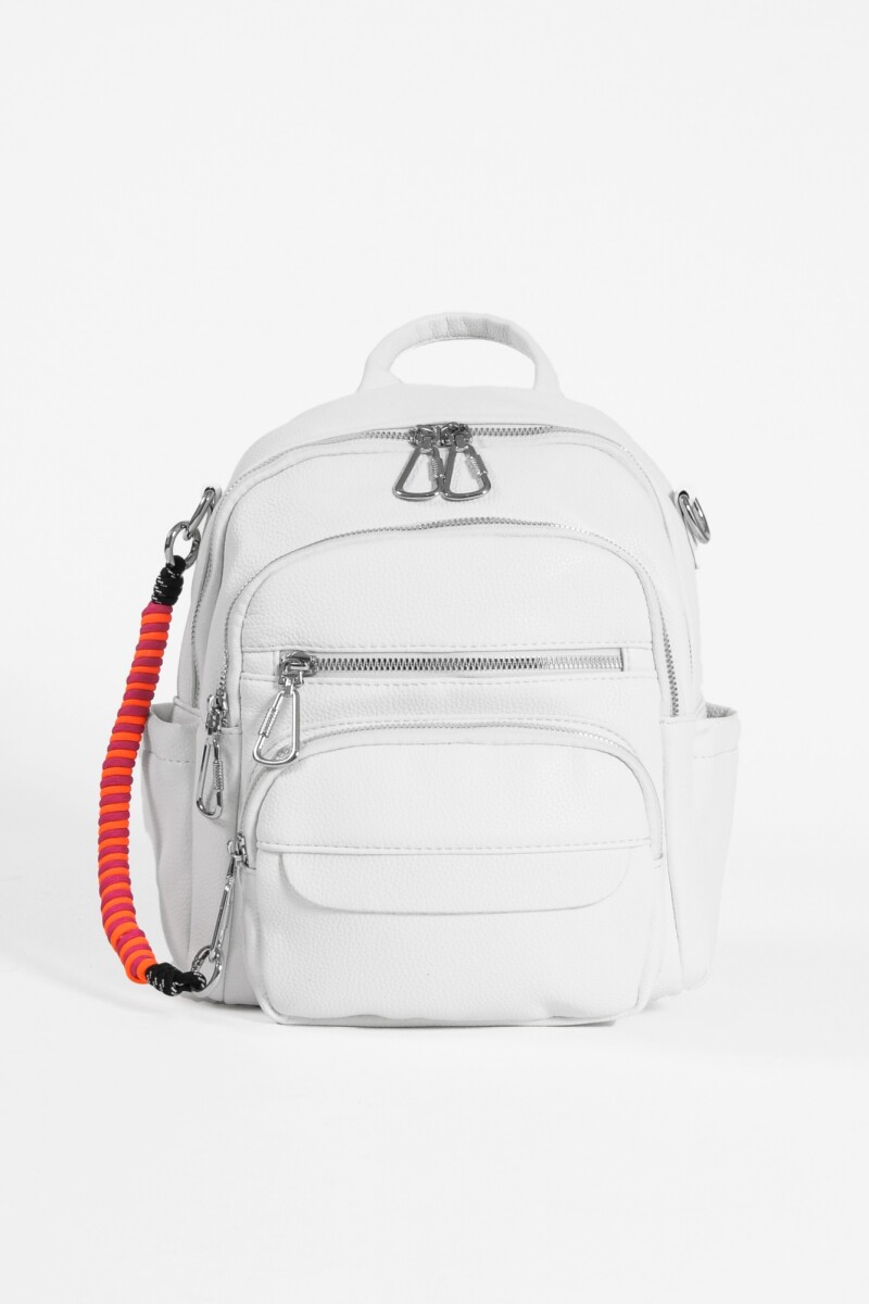 Mochila bandolera con cordón blanco