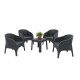 Set x4 sillones simíl ratán + Mesa cuadrada GRIS