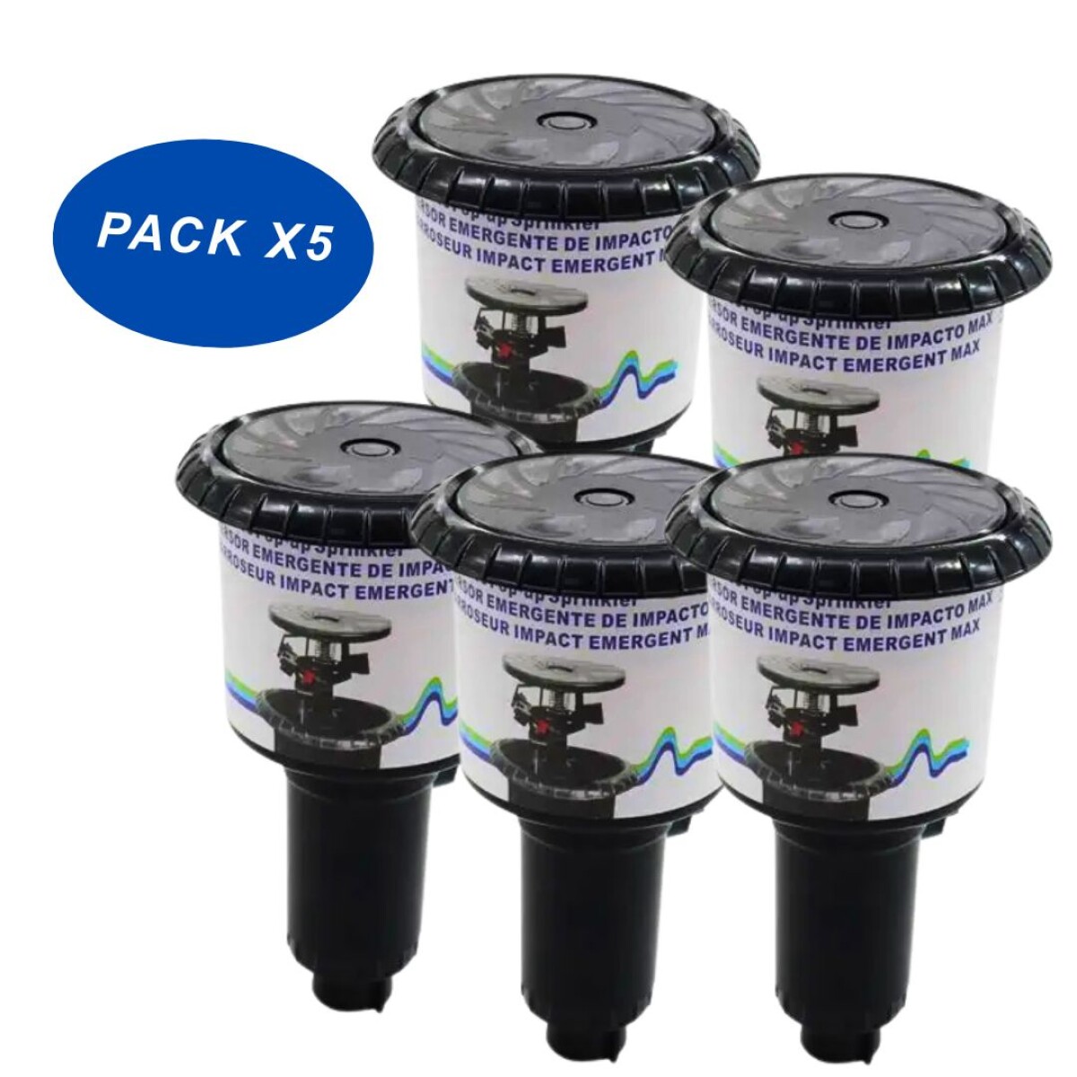 Aspersor POP UP Boquilla Negra Pack x 5 unidades. 