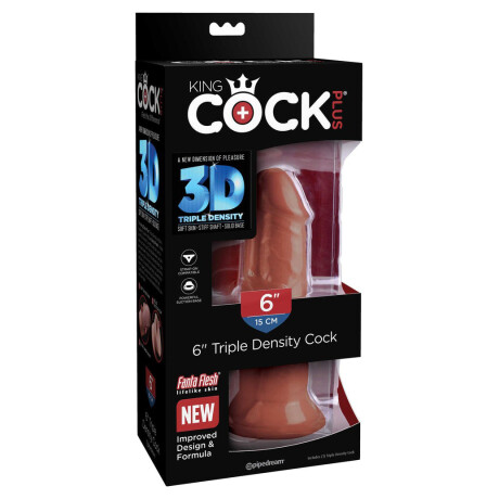 Dildo Realístico King Cock Plus 6" Triple Density Marrón