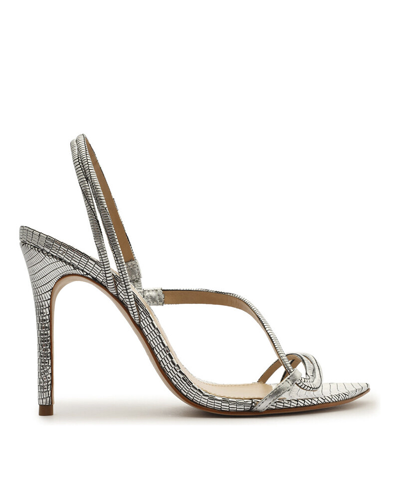 Sandalia Taco Alto Fino Plata U