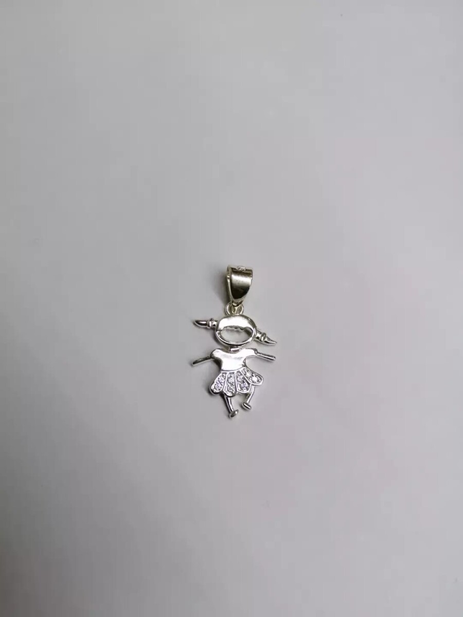 Colgante nena con zirconias 