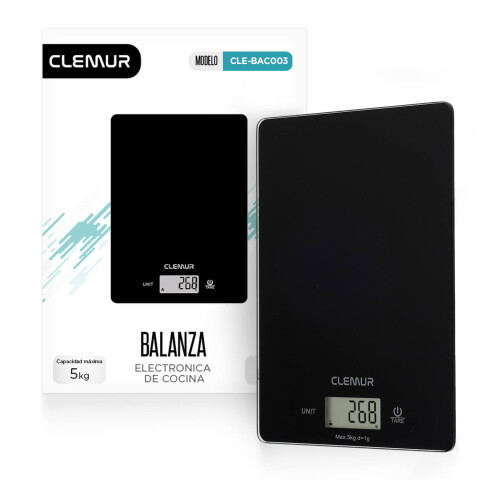 Balanza Digital de Cocina IMBACK con Precisión 1g a 5kg, Acero Inoxidable Color Negro Balanza Digital de Cocina IMBACK con Precisión 1g a 5kg, Acero Inoxidable Color Negro