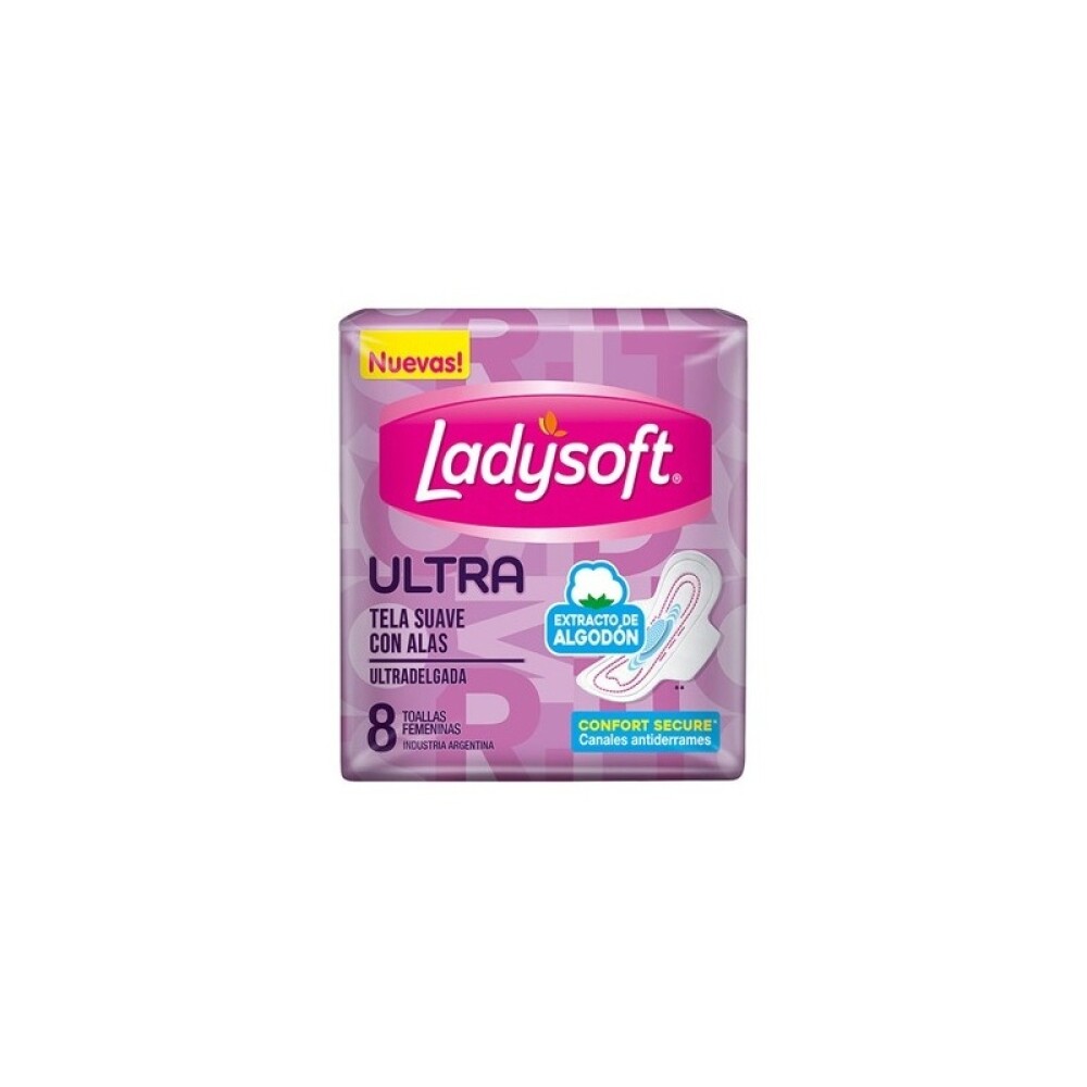 LADYSOFT TOALLA UD T.SUAVE PAQ. X 8 UNID única