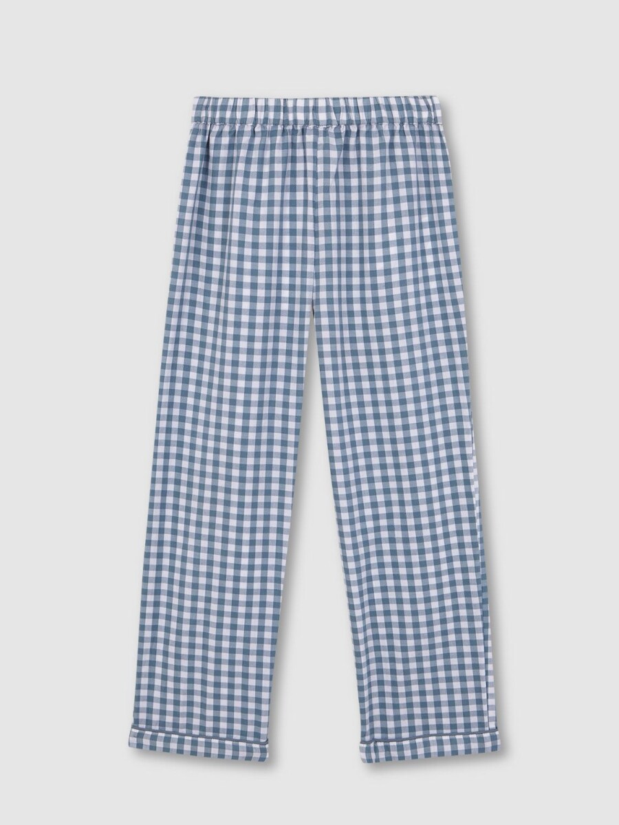 Pijama Cuadro Vichy Petroleo Claro