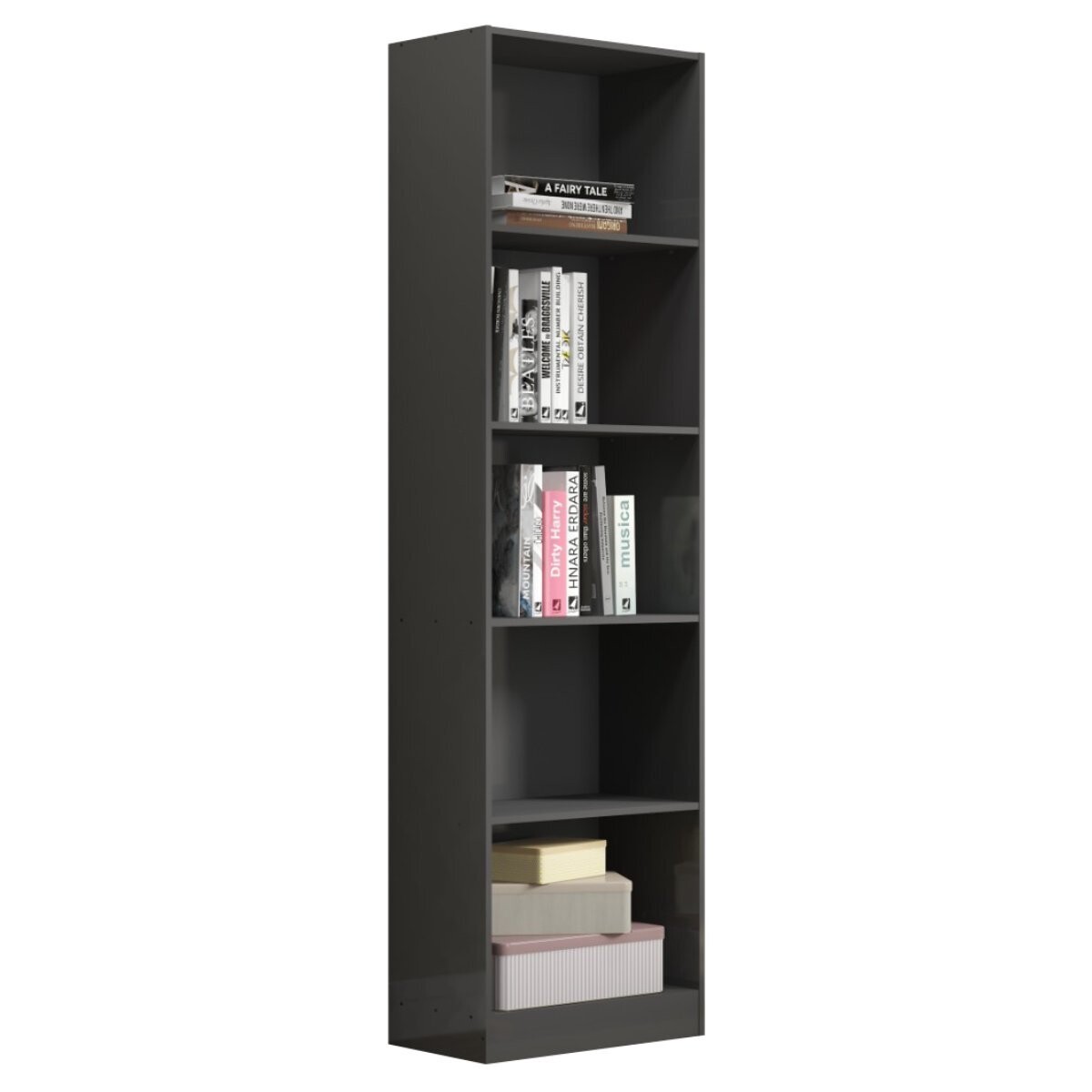 ESTANTERÍA BIBLIOTECA MULTIUSOS con 4 Estantes 47,9 x 170 x 27,5 cm - Cinza 