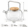 Tetera Wilmax Vidrio Borosilicato 1000 ml Tapa de Bambú Tetera Wilmax Vidrio Borosilicato 1000 ml Tapa de Bambú