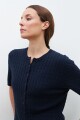 Cardigan manga corta con estructuras azul marino